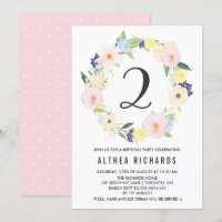 Pastel Floral Wreath Aniversário de criança