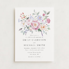 Convites Pastel Garden Floral Wedding Invitation