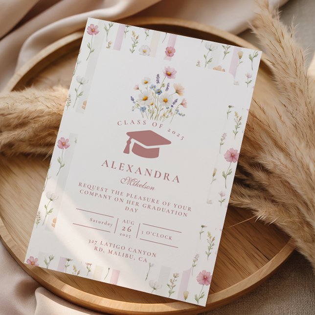 Convites Pastel Garden Wreath Graduation (Criador carregado)