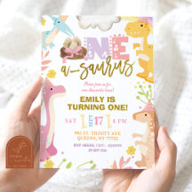 Pastel Girl A-Saurus Dinossaur Primeira Festa de a