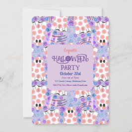 Convites Pastel Halloween Floral Ghosts