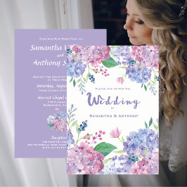 Convites Pastel Hydrangeas Purple Weding