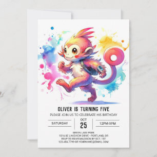 Convites Pastel Joyful Monkey Aniversário