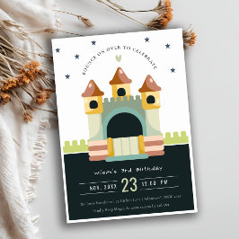 Convites Pastel Jumping Castle Jump & Play Aniversário de c