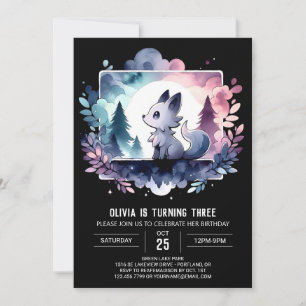 Convites Pastel Kids Wolf Birthday