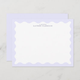 Convites Pastel Lavender Wavy Frame Note Card