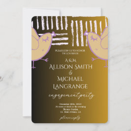 Convites Pastel Lovebirds Engagement Party