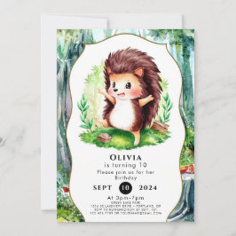 Convites Pastel Magical Hedgehog Aniversário