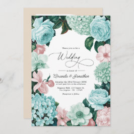 Convites Pastel Mint, Seafoam & Shell Pink Wedding