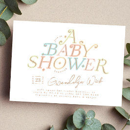 Convites Pastel Modern Sweet e Elegante Chá de fraldas