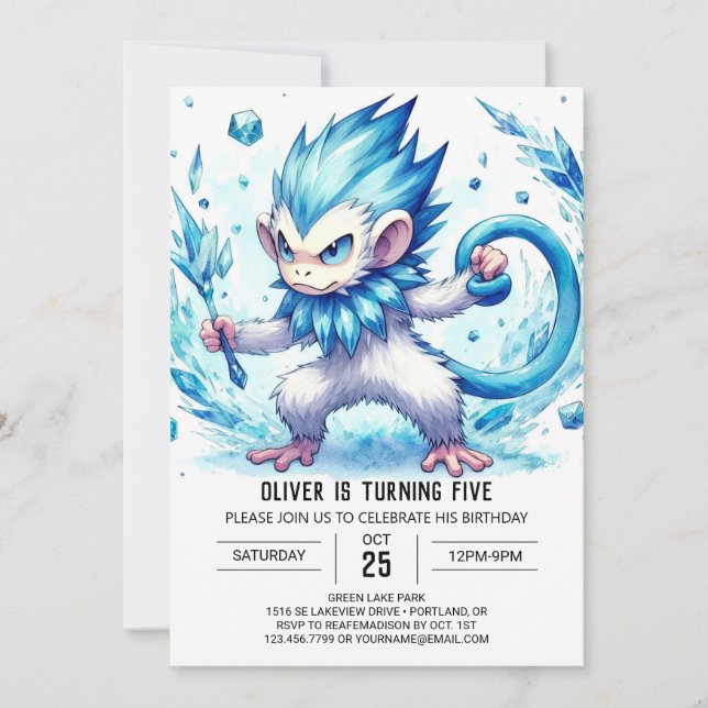 Convites Pastel Monkey Birthday (Frente)