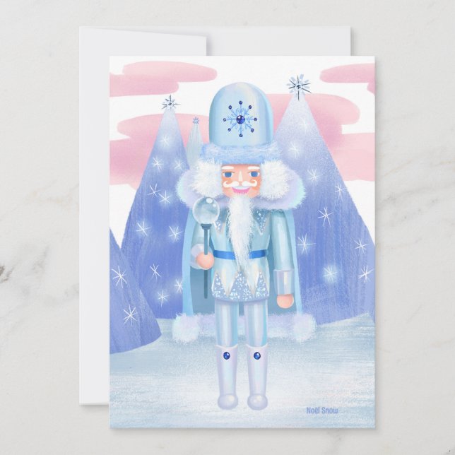 Convites Pastel Nutcracker Winter King DIY Vazio (Frente)