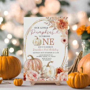 Convites Pastel Orange Pumpkin está virando um aniversário