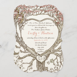 Convites Pastel Peachy Coral Blush Boho Cor-de-Rosa Moldado