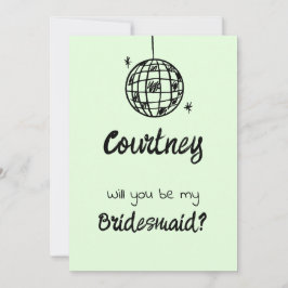 Convites Pastel Penmanship Bridesmaid Invitation Pale Fern