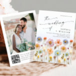 Convites Pastel Pink Boho Wildflower Casamento Código QR Fo<br><div class="desc">Para mais personalização,  clique em "Personalizar este modelo" e,  em seguida,  em "Editar usando a Ferramenta Design". Na moda fácil de usar modelos de casamento,  mais itens disponíveis na loja (convites,  rsvp,  cartas de agradecimento,  papelaria e decoração). Se precisar de ajuda ou itens correspondentes,  entre em contato comigo.</div>