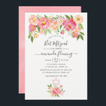 Convites Pastel Pink Watercolor Peonies Bat Mitzvah<br><div class="desc">Pastel rosa e cor d'água de pêssego peonies bat mitzvah convite projetado para ser fácil e rapidamente personalizável para suas especificidades de evento.</div>