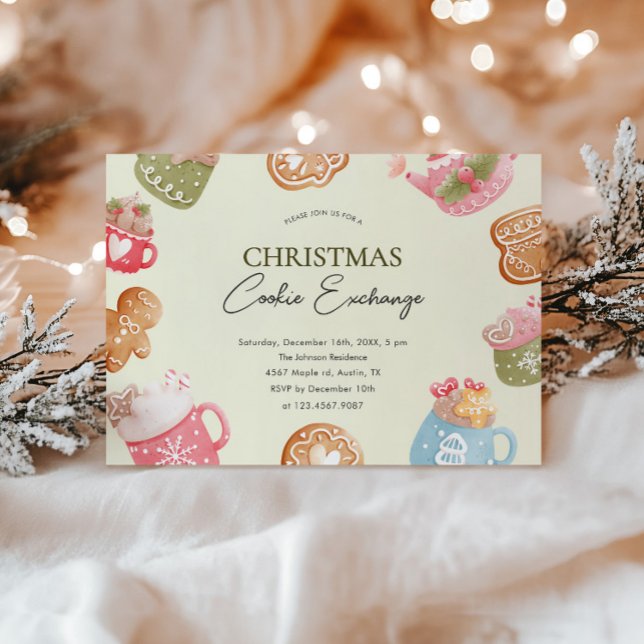 Convites Pastel Playful Natal Cookie Exchange Party (Criador carregado)