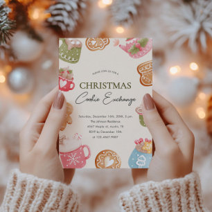 Convites Pastel Playful Natal Cookie Exchange Party