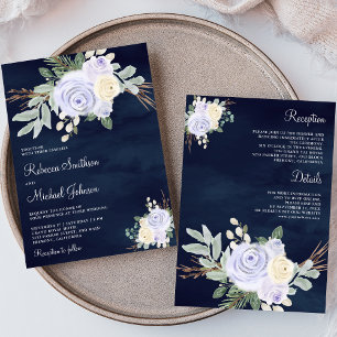 Convites Pastel Purple Floral Tudo em Um Casamento de Marin