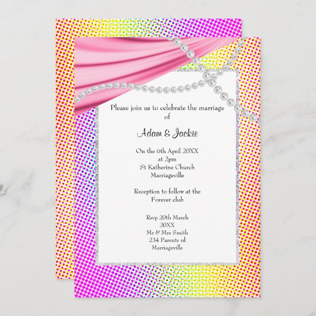 CONVITES PASTEL RAINBOW CIRCUS WEDDING (Frente/Verso)