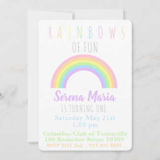 Convites Pastel Rainbow Invitation
