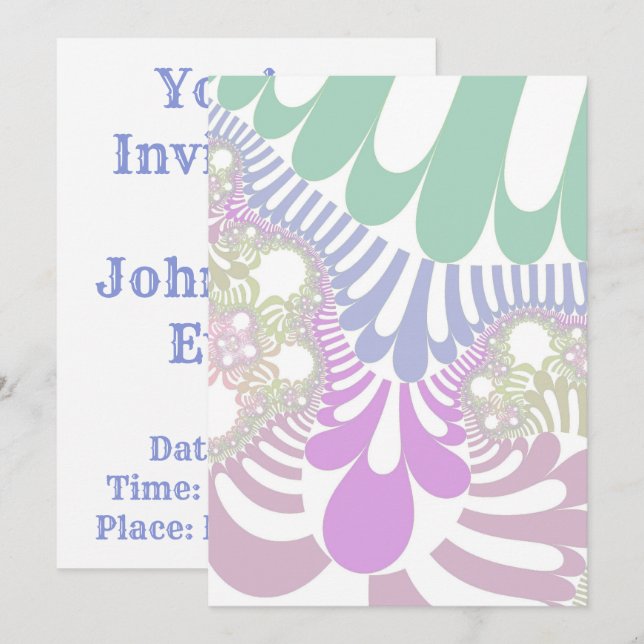 Convites Pastel Rainbow Mod (Frente/Verso)