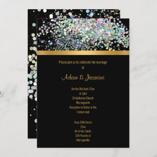 CONVITES PASTEL RAINBOW NEGRO CASAMENTO DOURADO