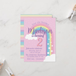 Convites Pastel Rainbow Pink