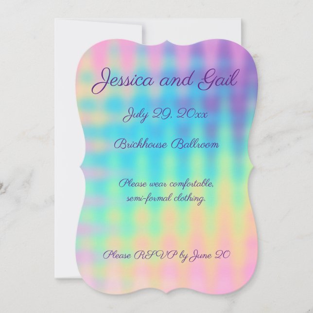Convites Pastel Rainbow Wedding (Frente)