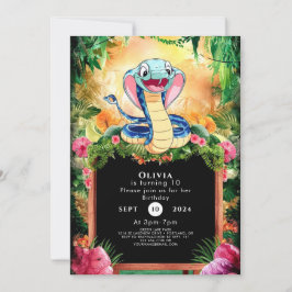 Convites Pastel Reptiles Cobra Birthday