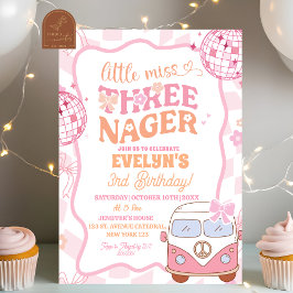 Convites Pastel Retro Van Groovy Little Miss Threenager