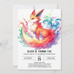 Convites Pastel Rustic Fox Birthday