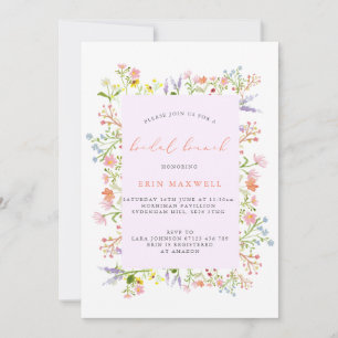 Convites Pastel Rustic Frame Bridal Brunch