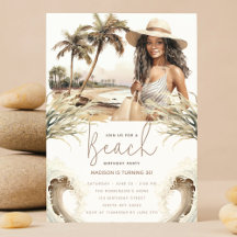 Pastel Sand Birthday Beach Party Afro