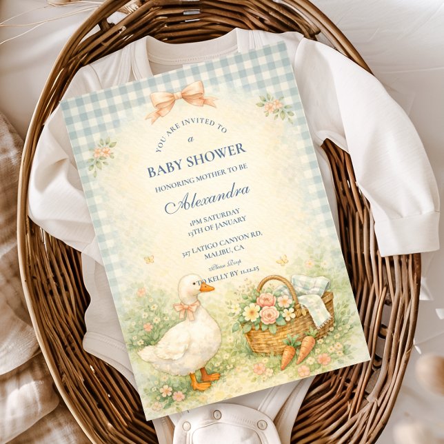 Convites Pastel Silly Goose Farm Baby Shower (Criador carregado)