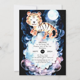 Convites Pastel Simple Tiger Birthday