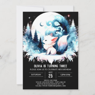Convites Pastel Simple Wolf Birthday