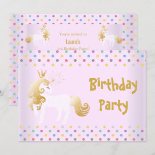 CONVITES PASTEL SPOT PINK FESTA DE ANIVERSÁRIO UNICORN BRAN