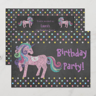 CONVITES PASTEL SPOT UNICORN FESTA DE ANIVERSÁRIO CHALKBOAR