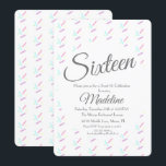 Convites Pastel Sprinkles Party Sweet 16 Quince<br><div class="desc">Doce 16 Convites de Aniversário apresenta um padrão de aspersores. Projetado por Dream Big Digital Design</div>