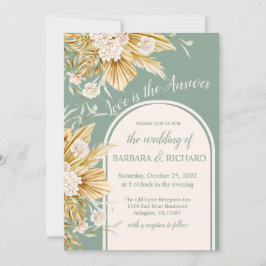 Convites Pastel Suave Flores Pampas Grass Boho Casamento