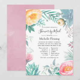 Convites Pastel Tropical Bridal ou Chá de fraldas por Corre