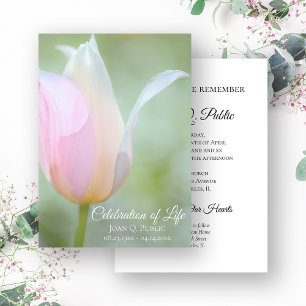 Convites Pastel Tulip Primavera Celebração do Funeral da Vi