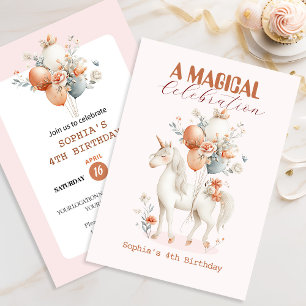 Convites Pastel Unicorn Aniversário