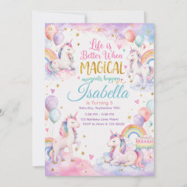 Convites Pastel Unicorn Birthday Invitation Template Cool