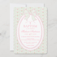 Pastel Verde Antigo Fancy Floral Batismo