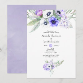 Convites Pastel Violet Floral Wedesmaids Luncheon