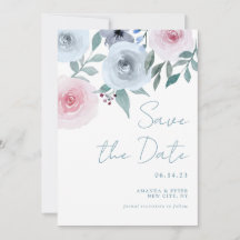 Pastel Watercolor Floral Rosas Salvem A Data
