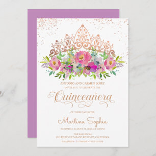 Convites Pastel Watercolor Flowers Quinceanera